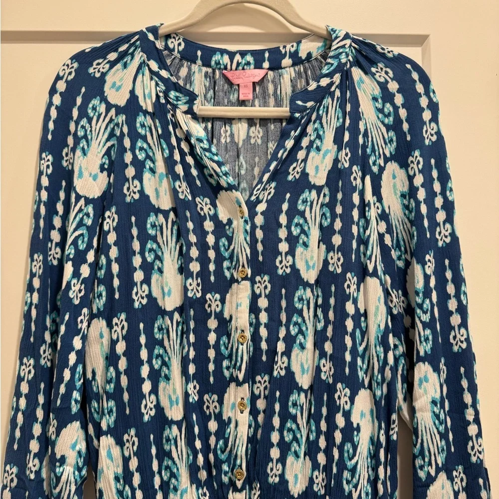 ⭐️ NWOT Lily Pulitzer: Long-Sleeve Patterned Romper ⭐️ - Picture 4 of 6